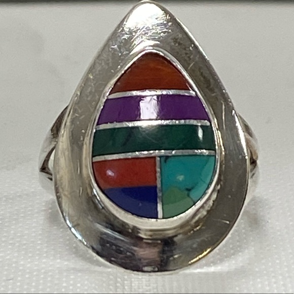 Navajo made Teardrop ring - Picture 6 of 8